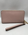 Michael Kors Pink Leather Jet Set Travel Wallet