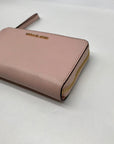 Michael Kors Pink Leather Jet Set Travel Wallet