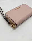 Michael Kors Pink Leather Jet Set Travel Wallet