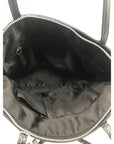 Coach Stripe Stitched Black Patent Leather Tote F19198