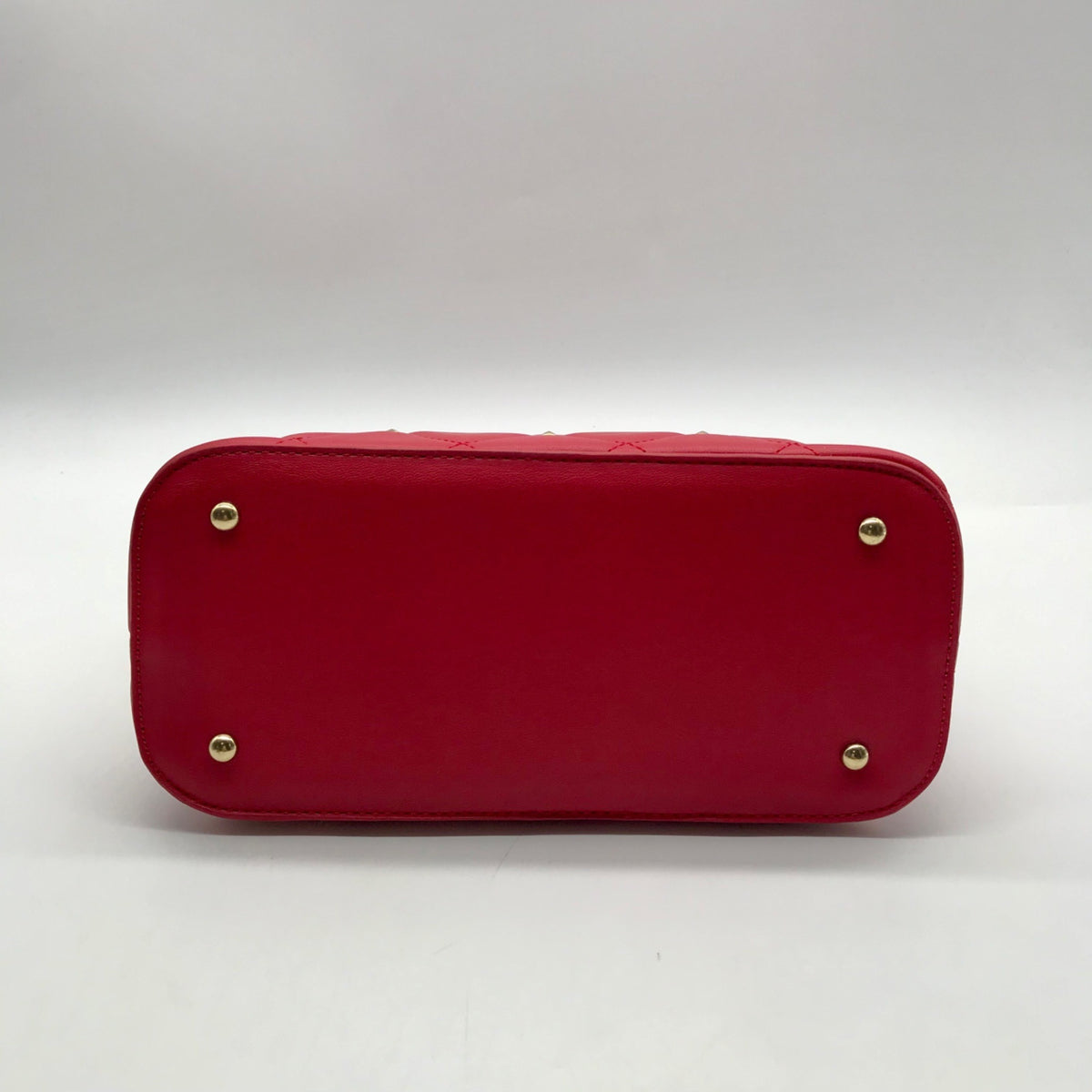Badgley Mischka Red Quilted Diamond Faux Leather Crossbody