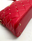 Badgley Mischka Red Quilted Diamond Faux Leather Crossbody