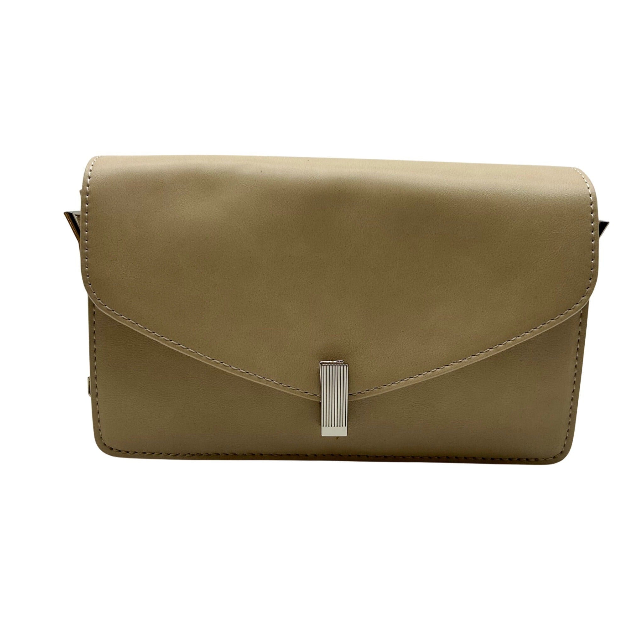 MMS Beige Leather Mini Crossbody Bag