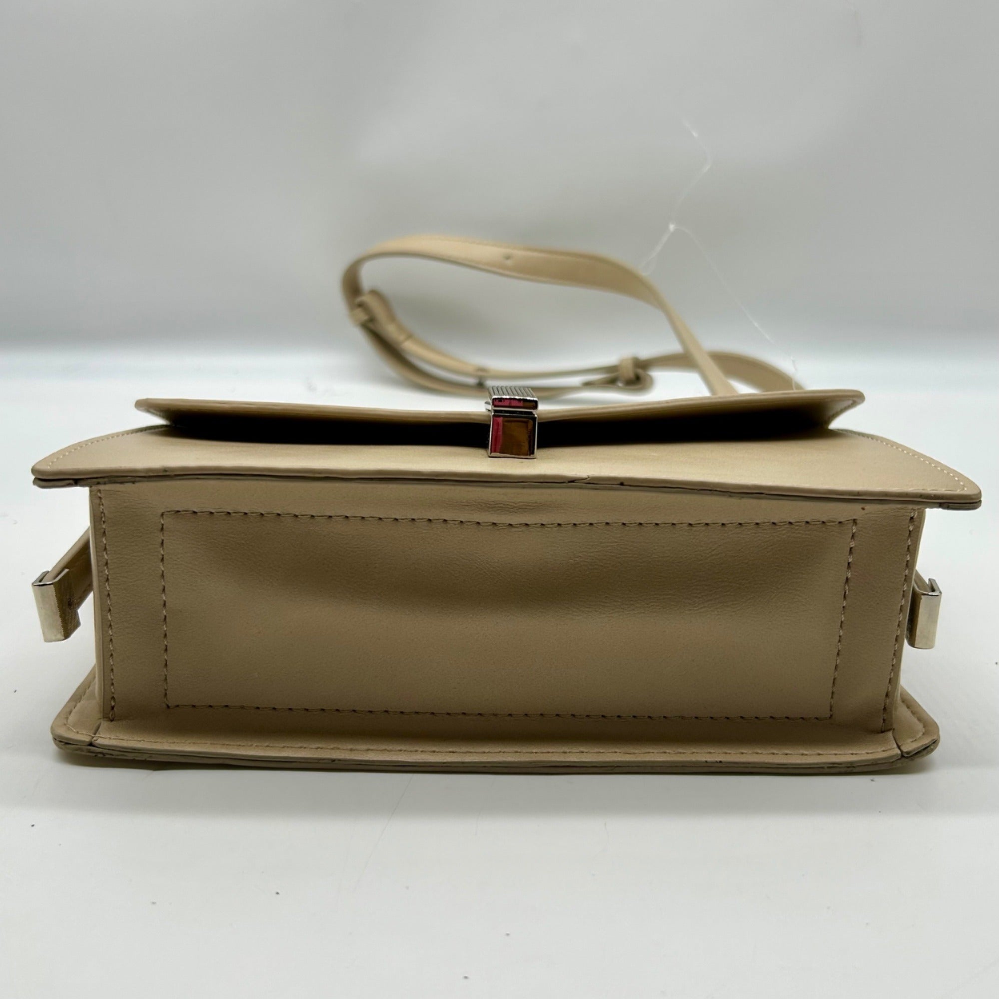 MMS Beige Leather Mini Crossbody Bag
