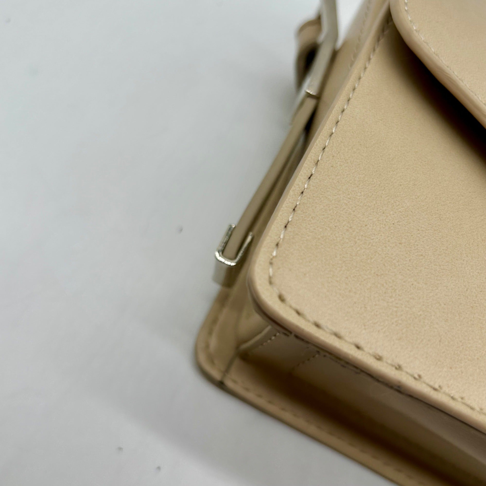 MMS Beige Leather Mini Crossbody Bag