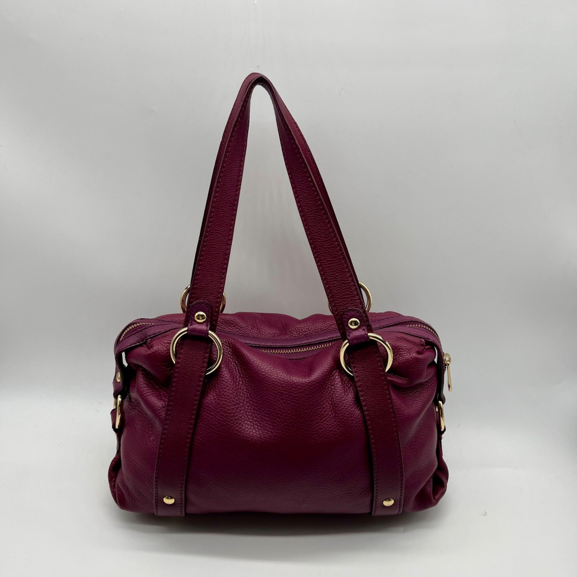 Michael Kors Plum Pebbled Leather Satchel