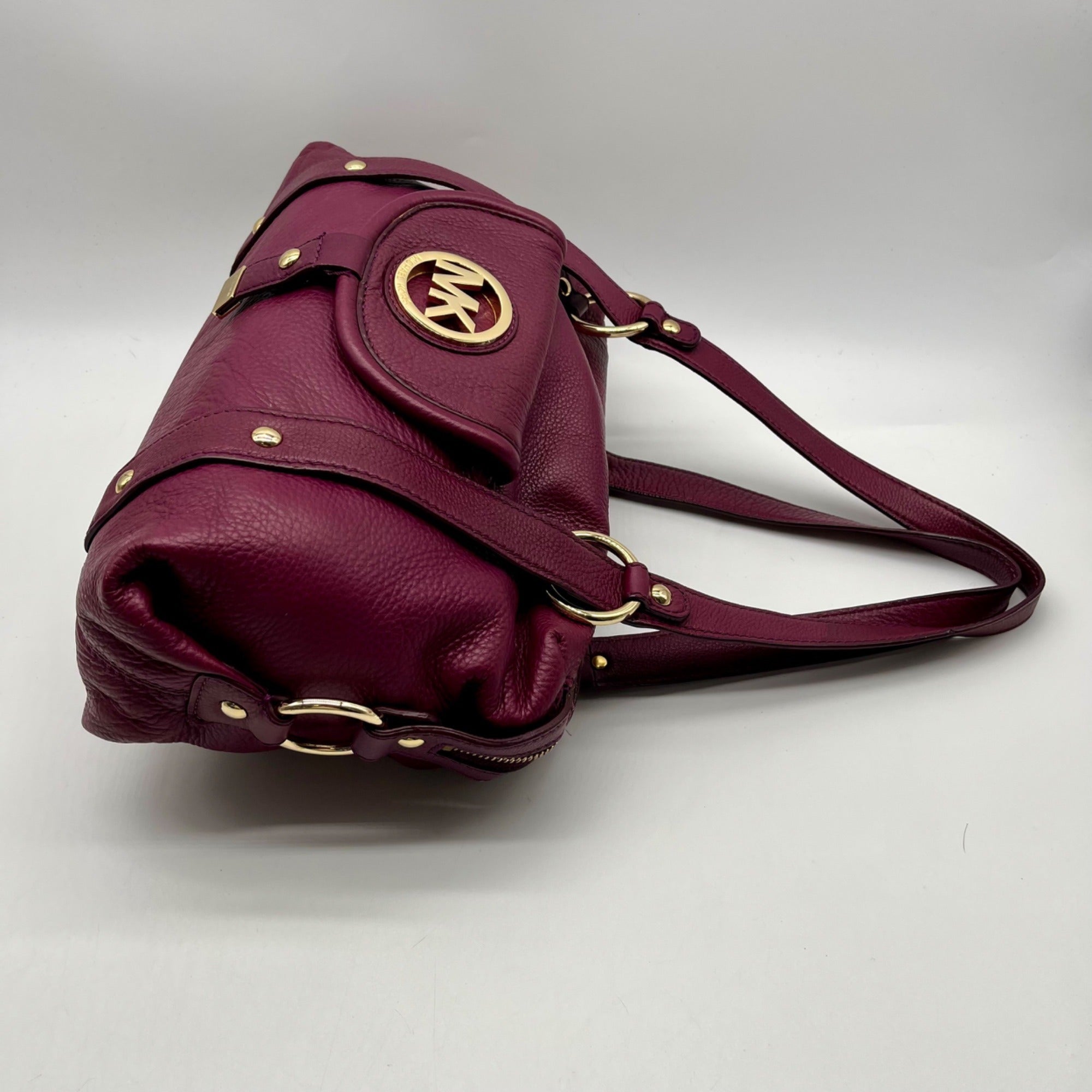 Michael Kors Plum Pebbled Leather Satchel