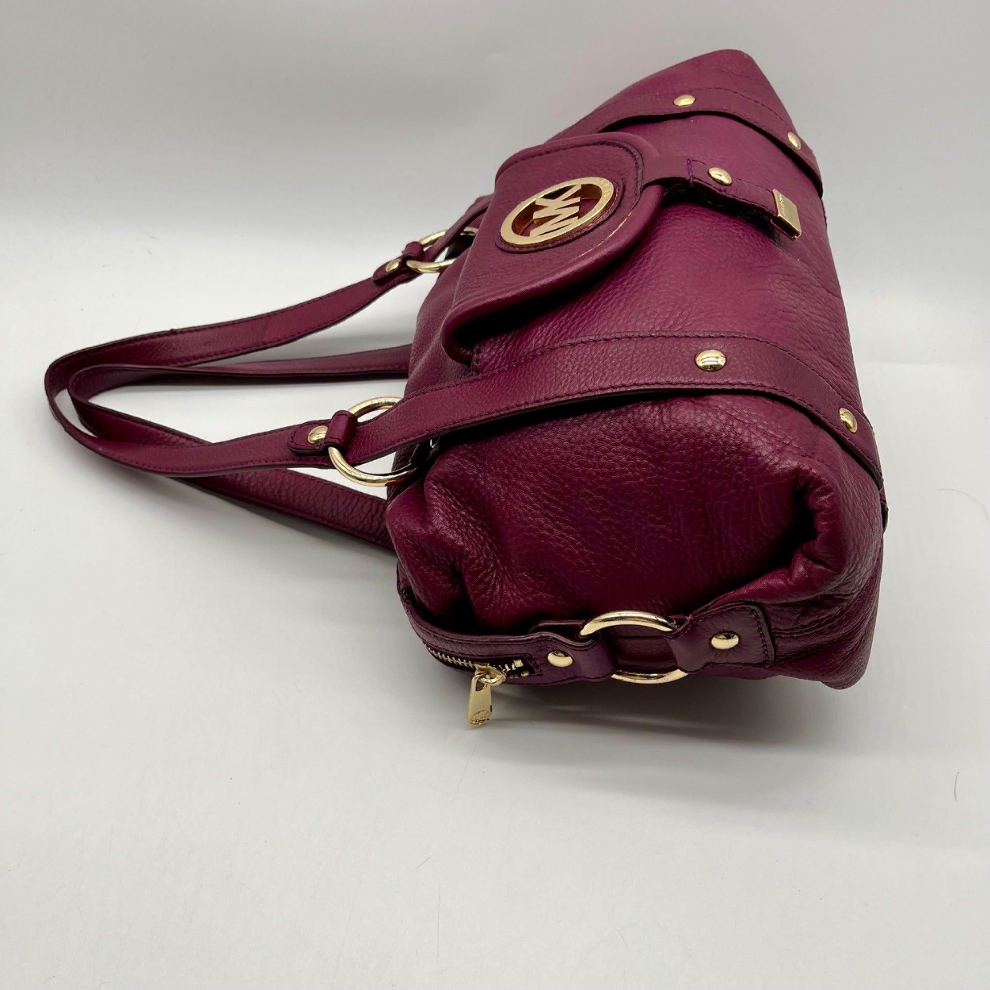 Michael Kors Plum Pebbled Leather Satchel