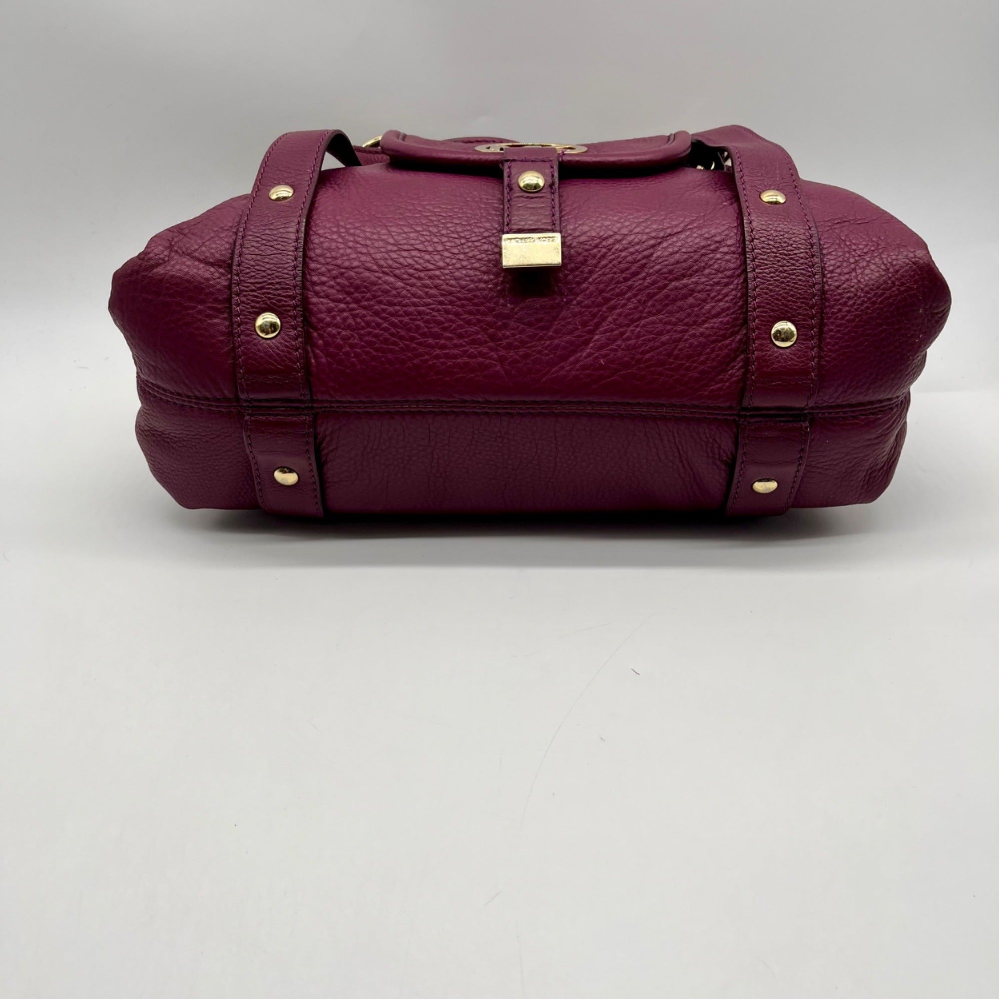 Michael Kors Plum Pebbled Leather Satchel