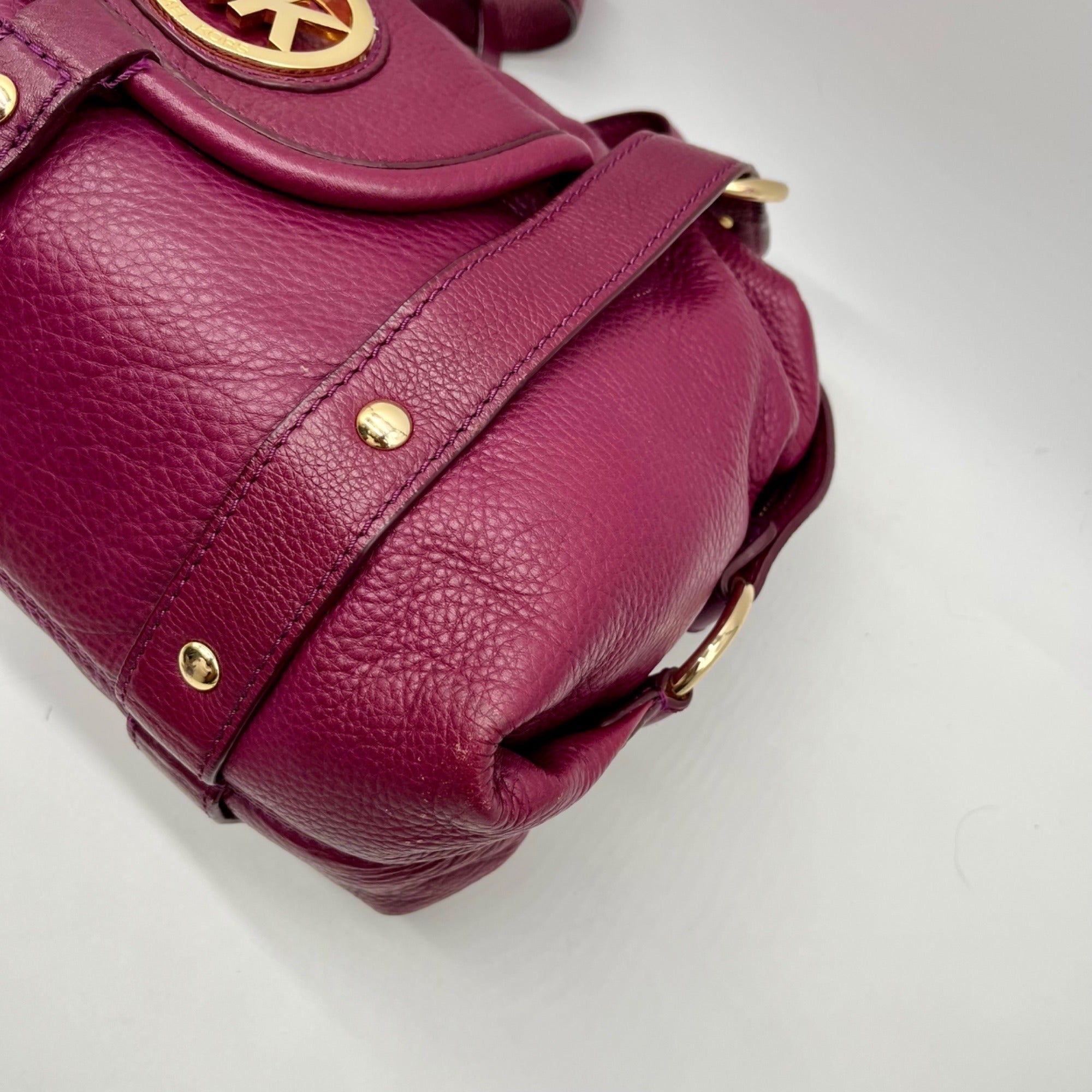 Michael Kors Plum Pebbled Leather Satchel