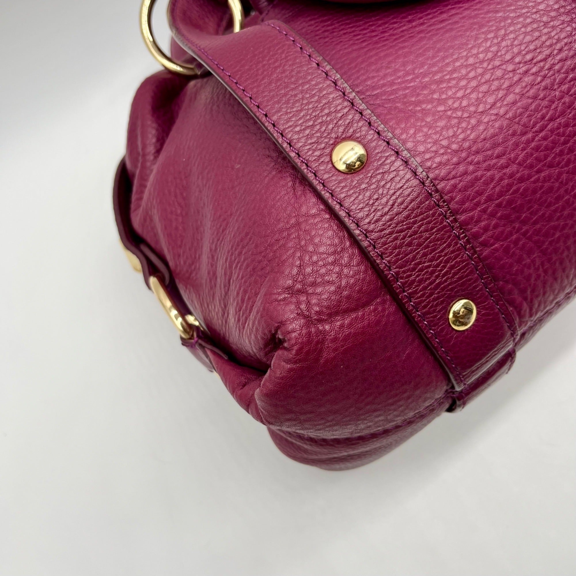 Michael Kors Plum Pebbled Leather Satchel