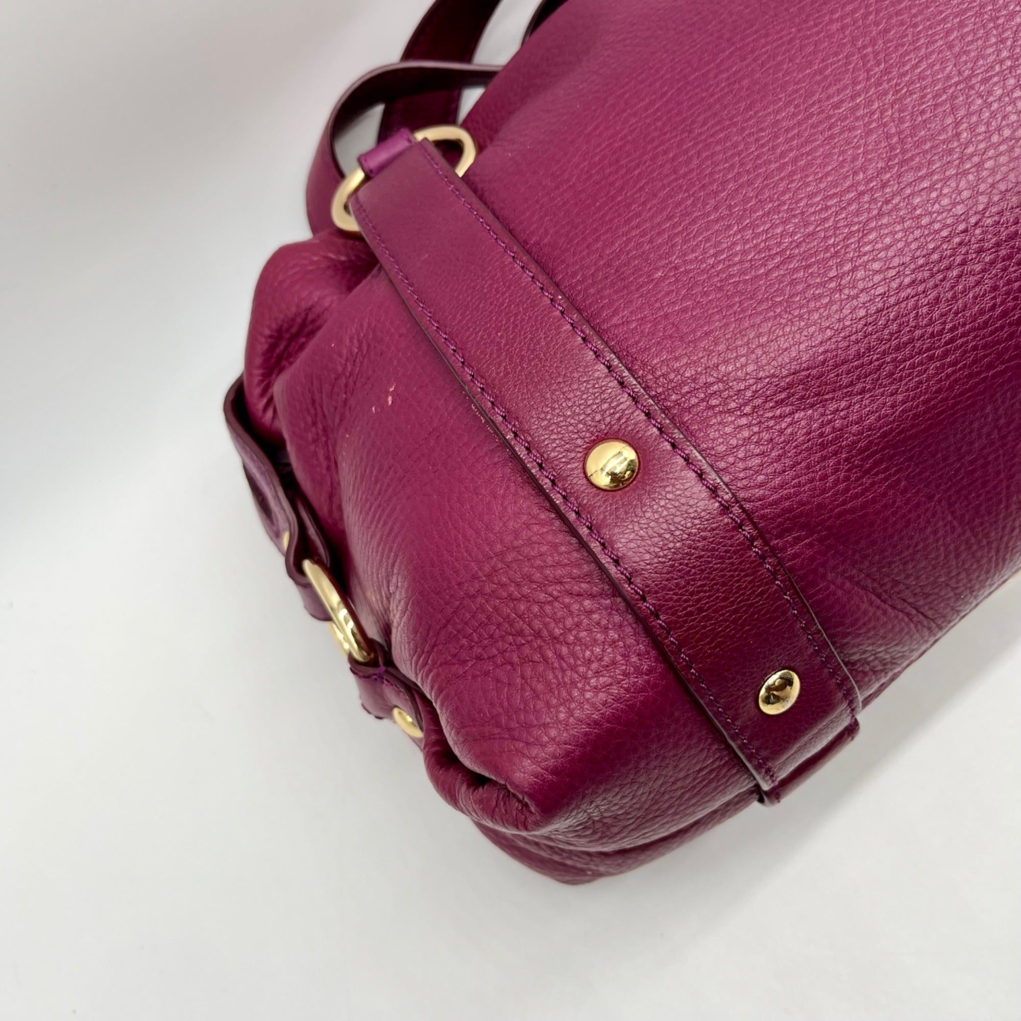 Michael Kors Plum Pebbled Leather Satchel