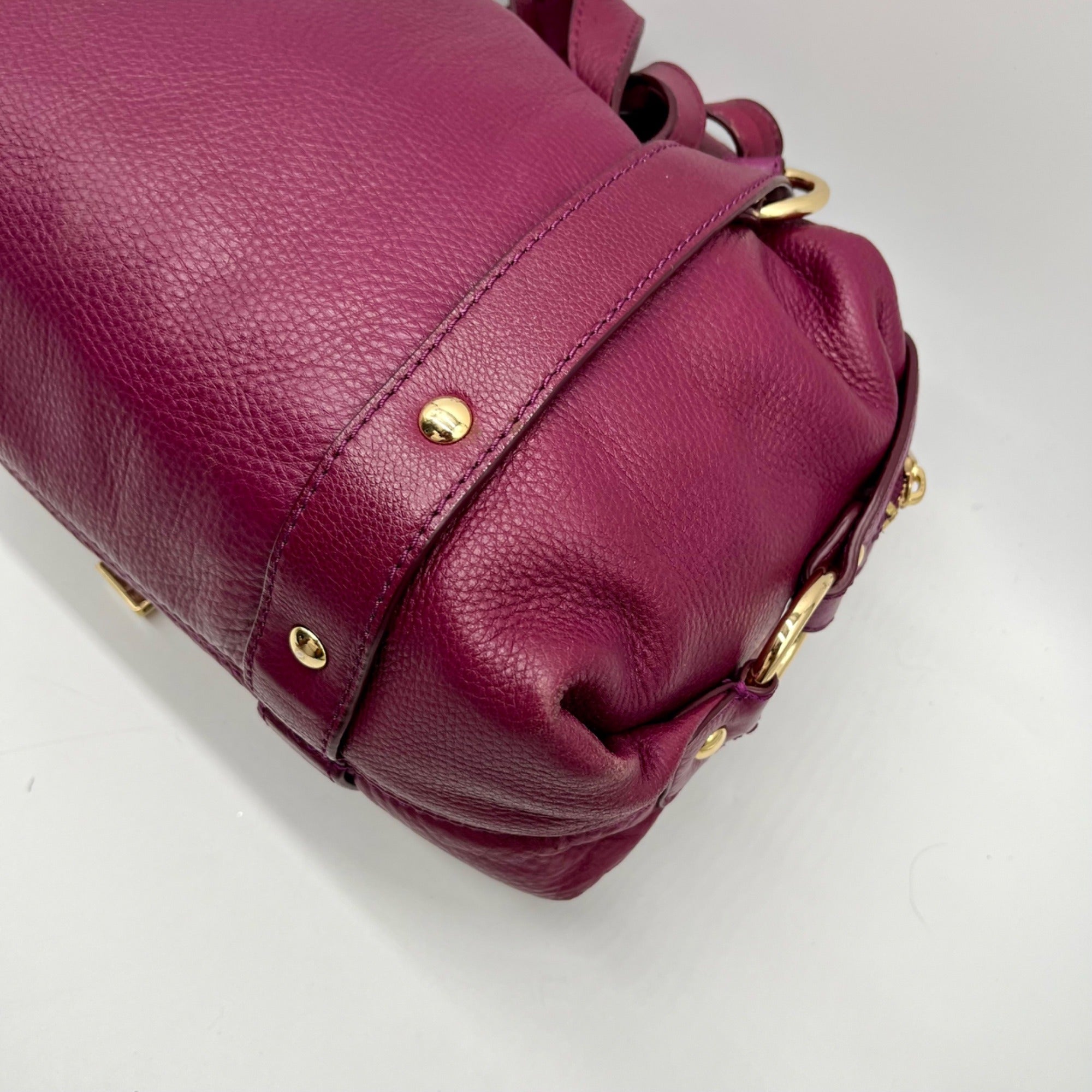 Michael Kors Plum Pebbled Leather Satchel