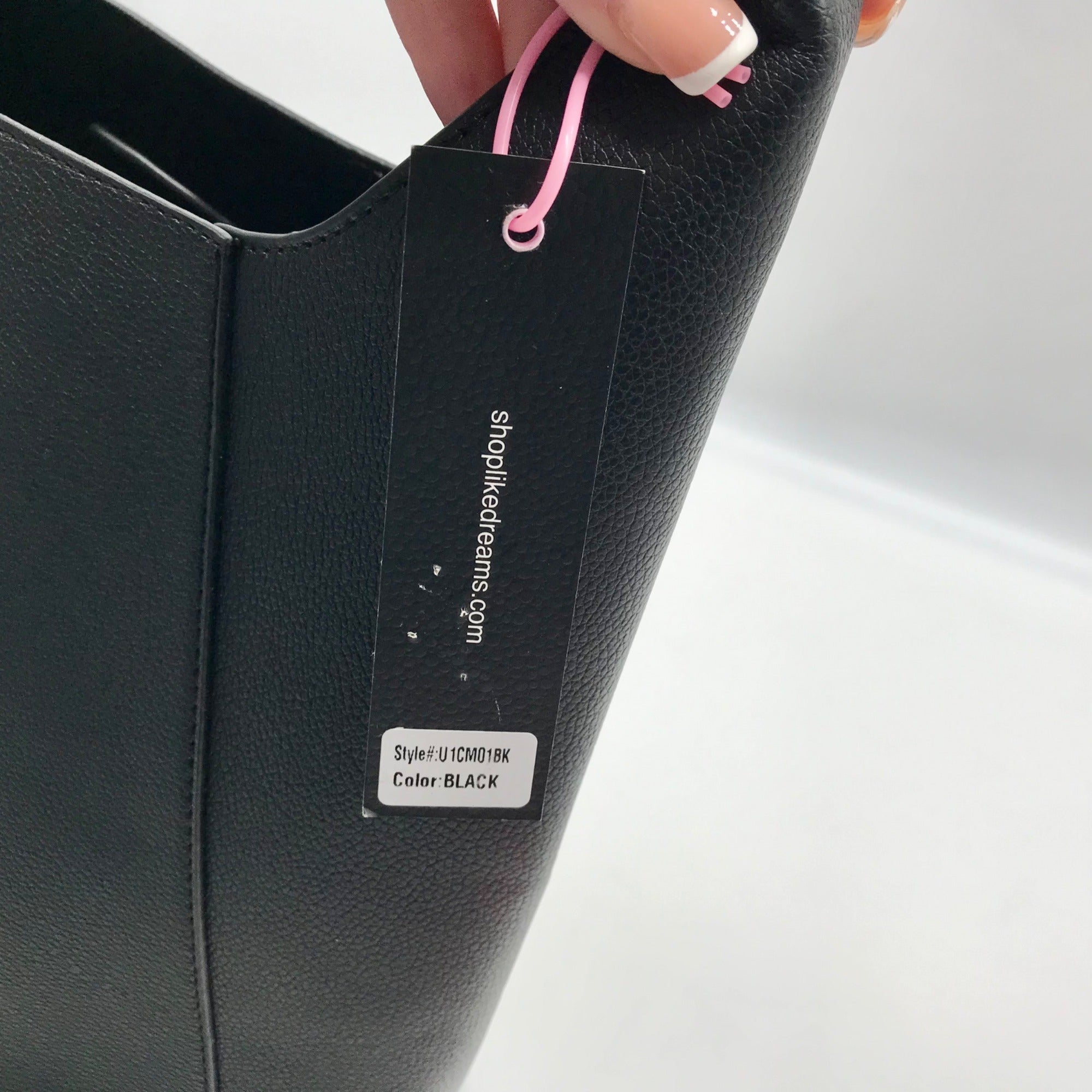 Like Dreams Black Stella Bucket Tote Bag