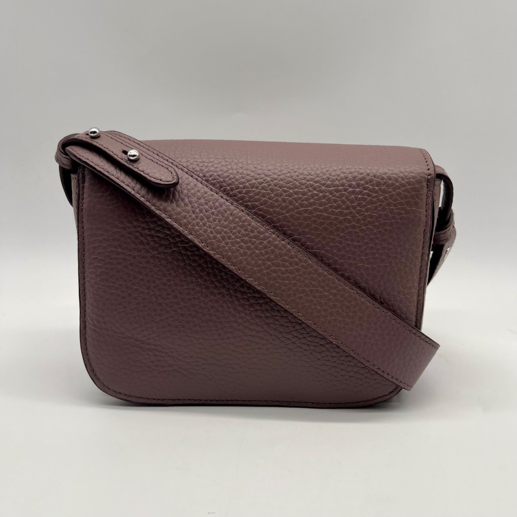 Aspinal Lavender Taupe Pebbled Leather Crossbody