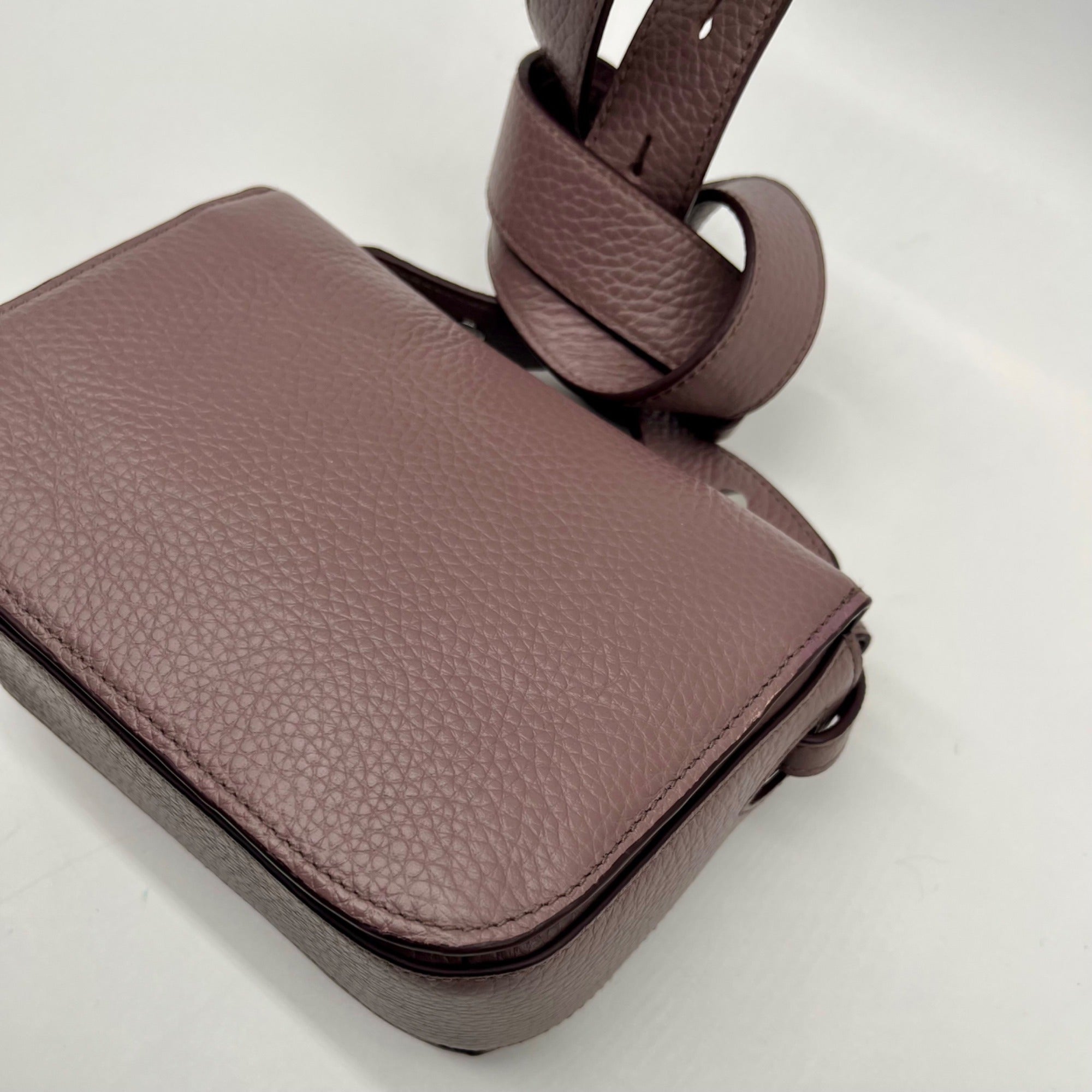 Aspinal Lavender Taupe Pebbled Leather Crossbody