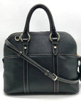 Dooney & Bourke Black Pebbled Grain Leather Domed Aubrey Satchel Bag