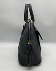 Dooney & Bourke Black Pebbled Grain Leather Domed Aubrey Satchel Bag