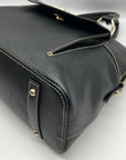 Dooney & Bourke Black Pebbled Grain Leather Domed Aubrey Satchel Bag