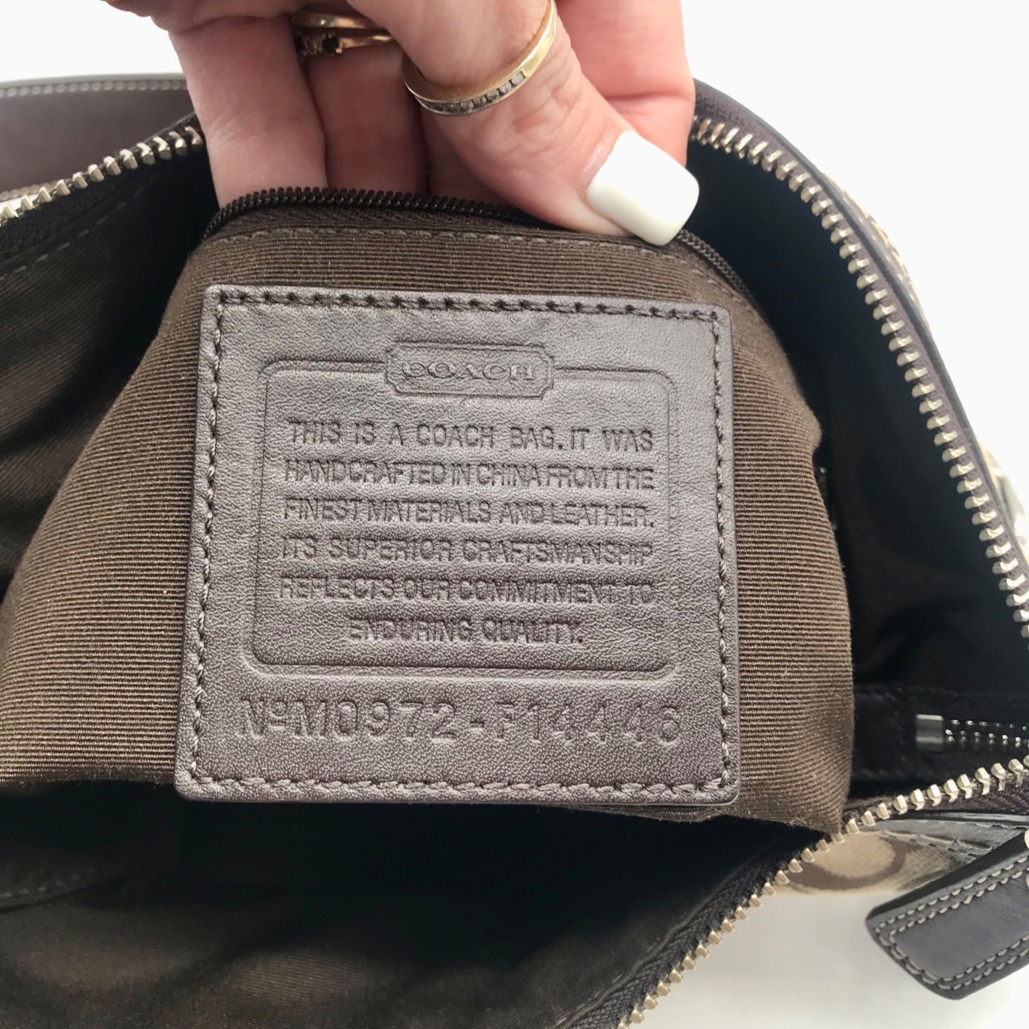 Coach Khaki Jacquard Fabric Crossbody Bag-F14446