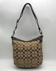 Coach Khaki Jacquard Fabric Crossbody Bag-F14446