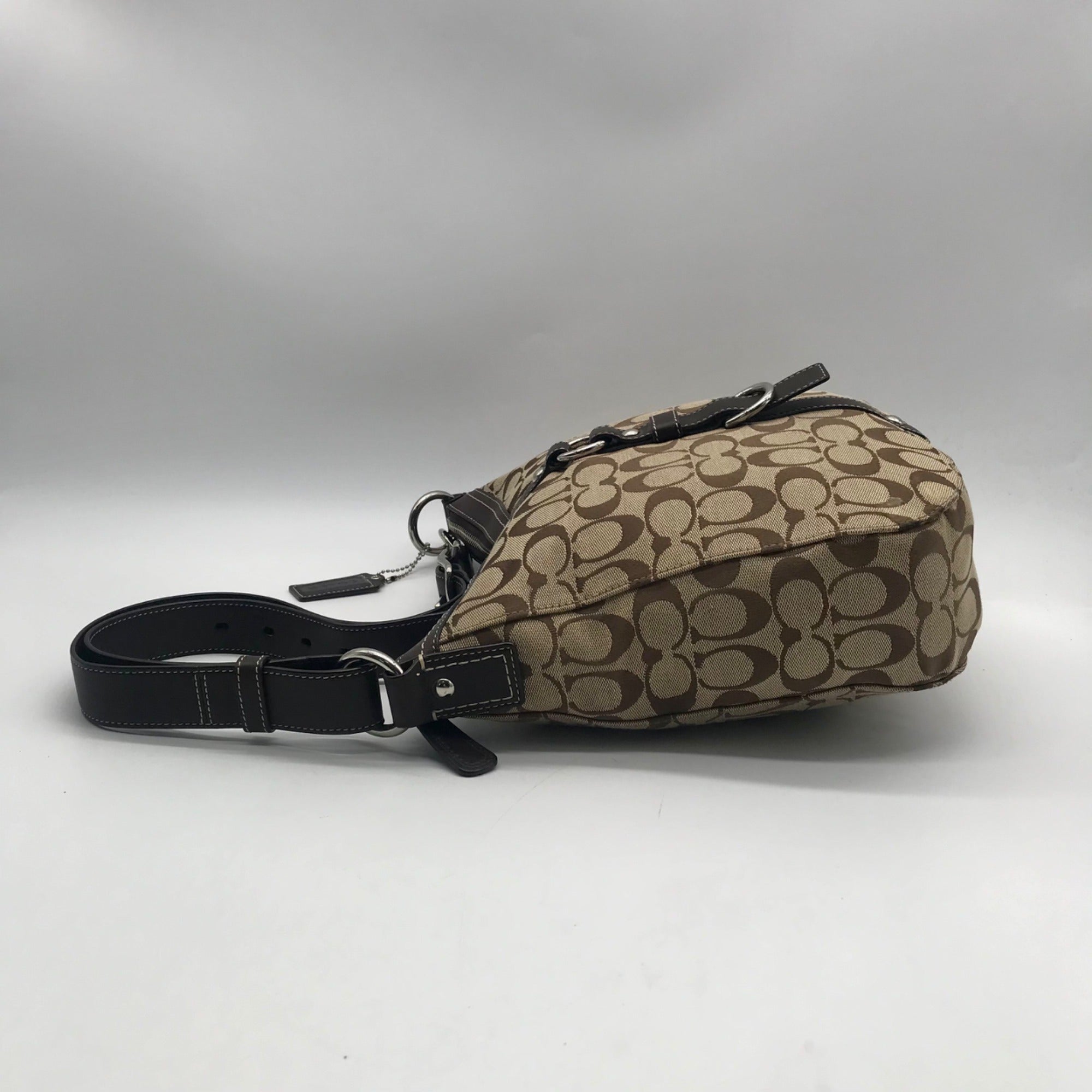 Coach Khaki Jacquard Fabric Crossbody Bag-F14446