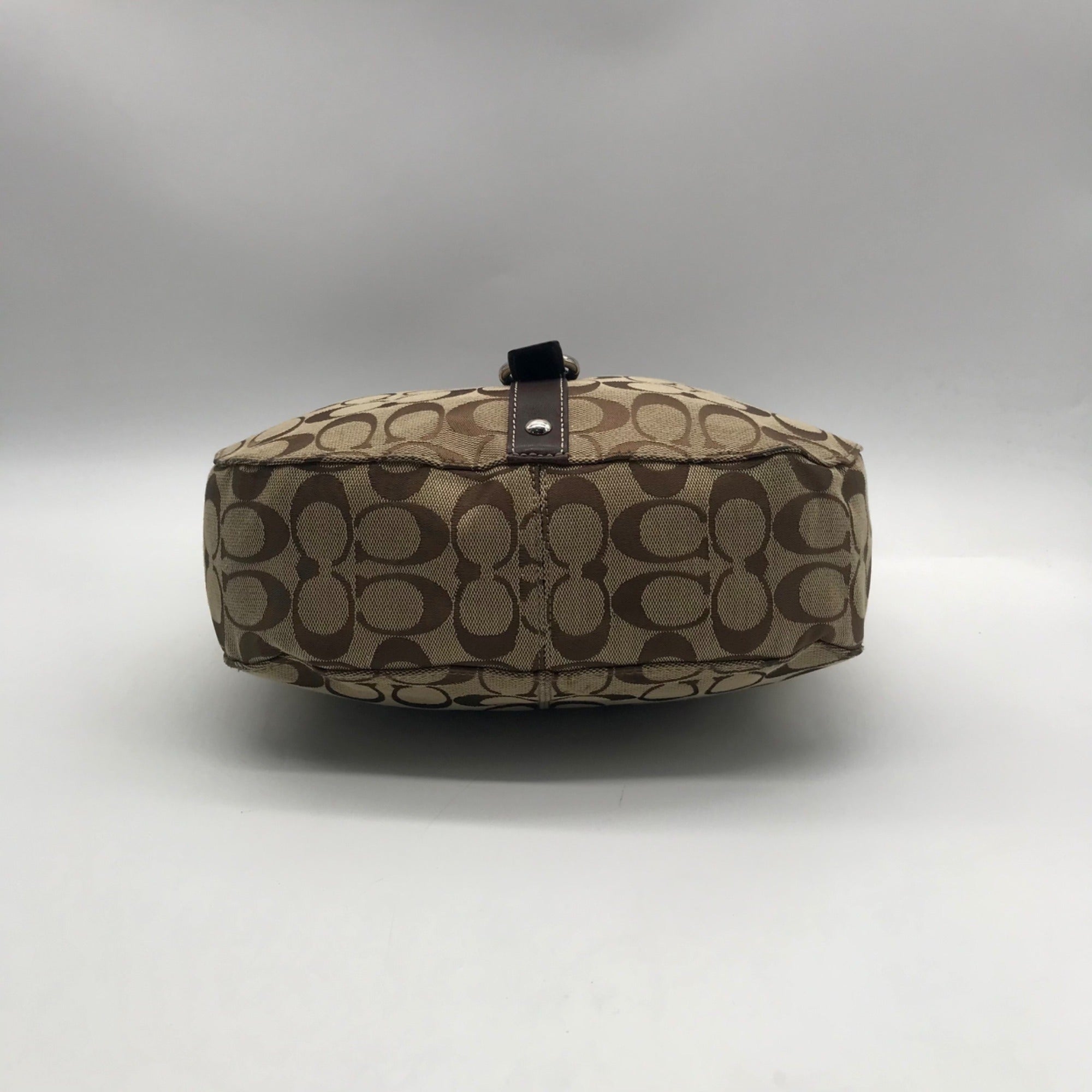 Coach Khaki Jacquard Fabric Crossbody Bag-F14446
