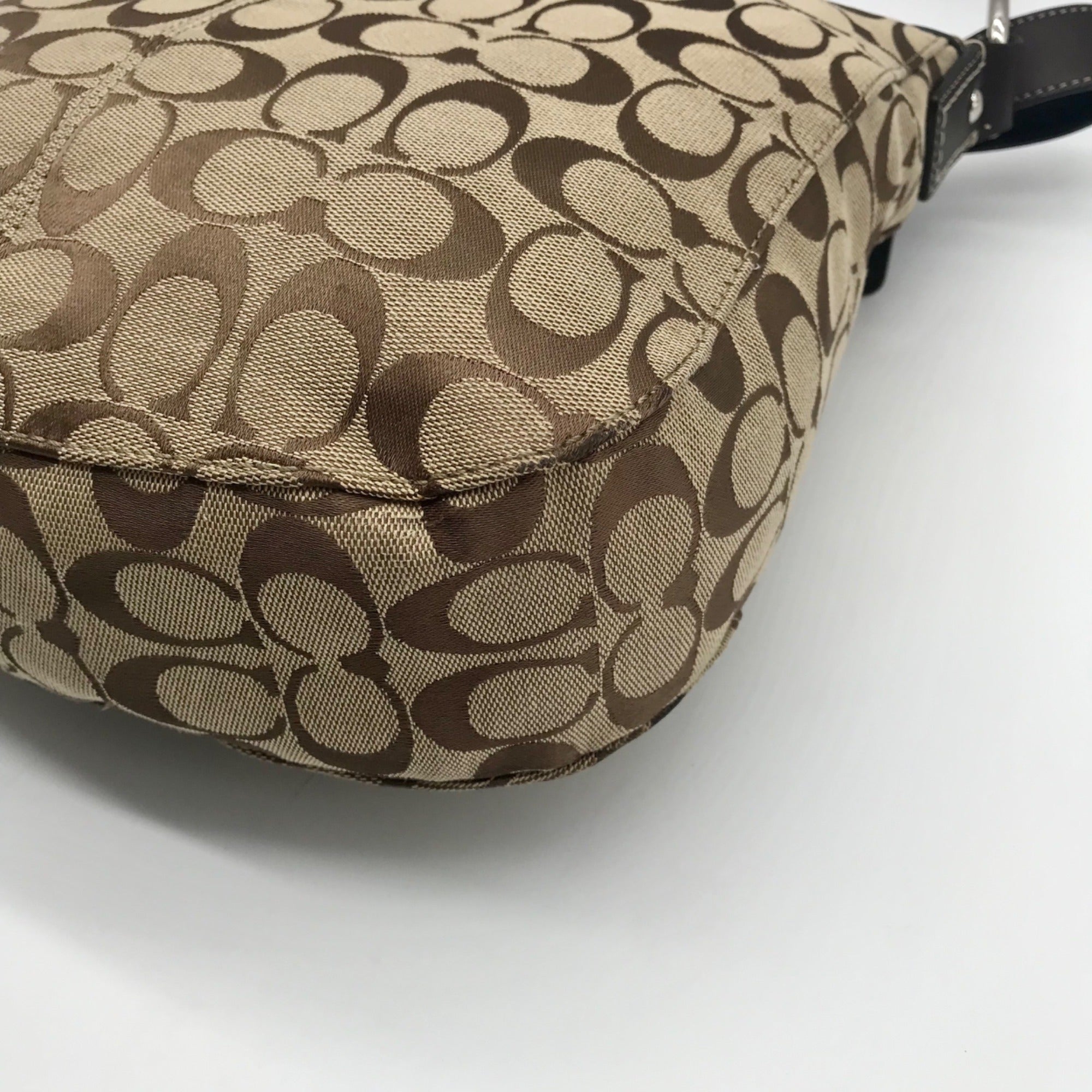 Coach Khaki Jacquard Fabric Crossbody Bag-F14446