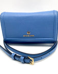 Michael Kors Jet Set Charm French Blue Leather Phone Crossbody