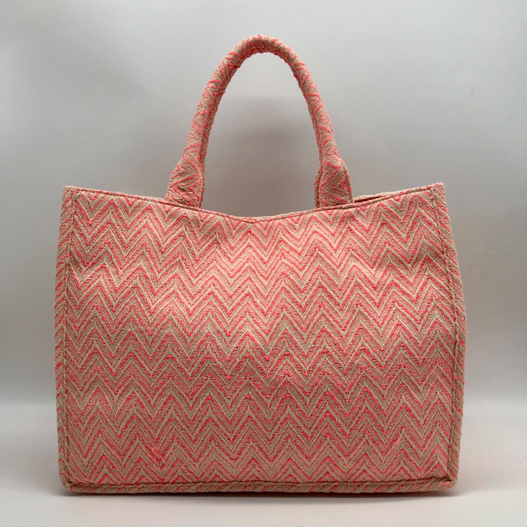 Pink Chevron Pattern Tote Bag