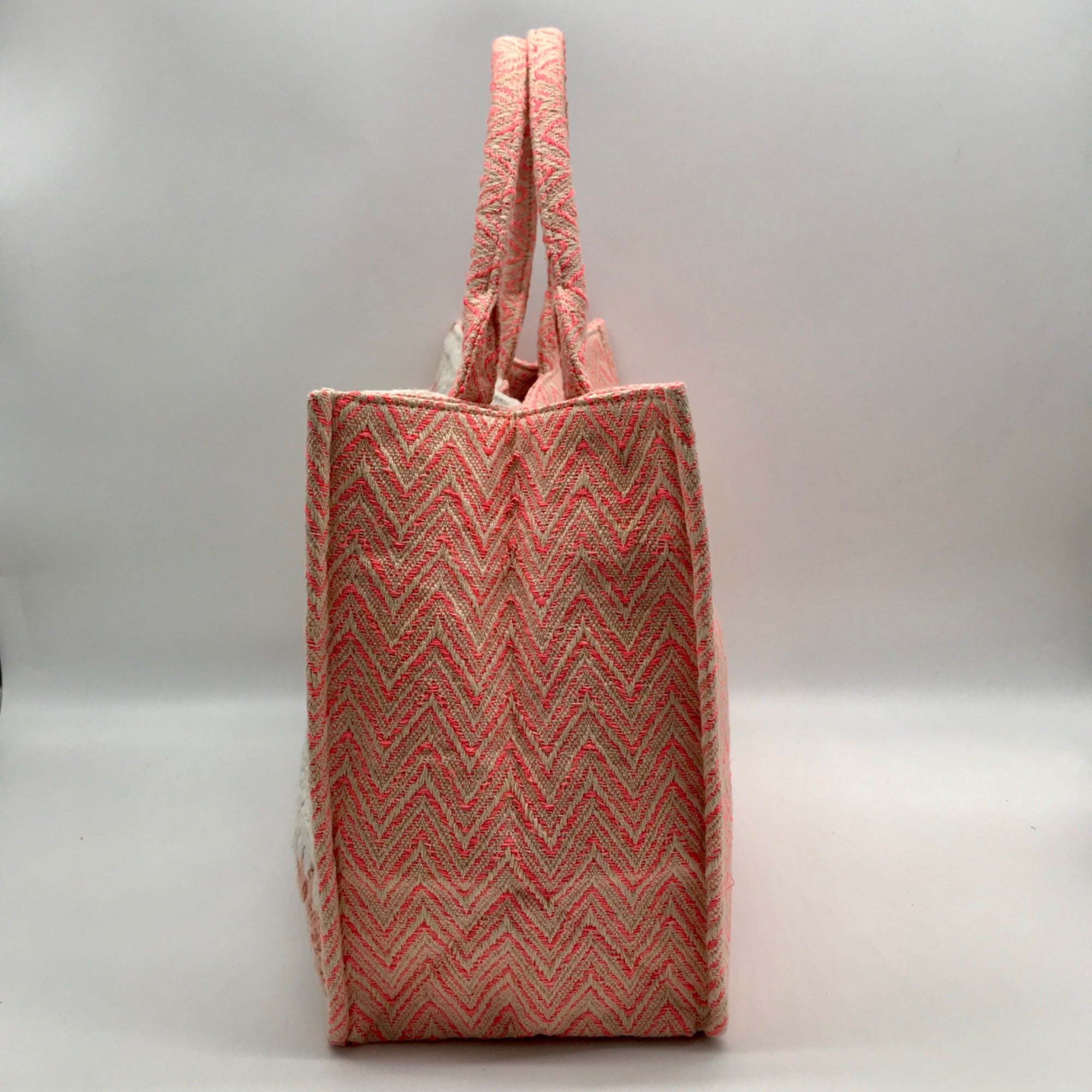 Pink Chevron Pattern Tote Bag
