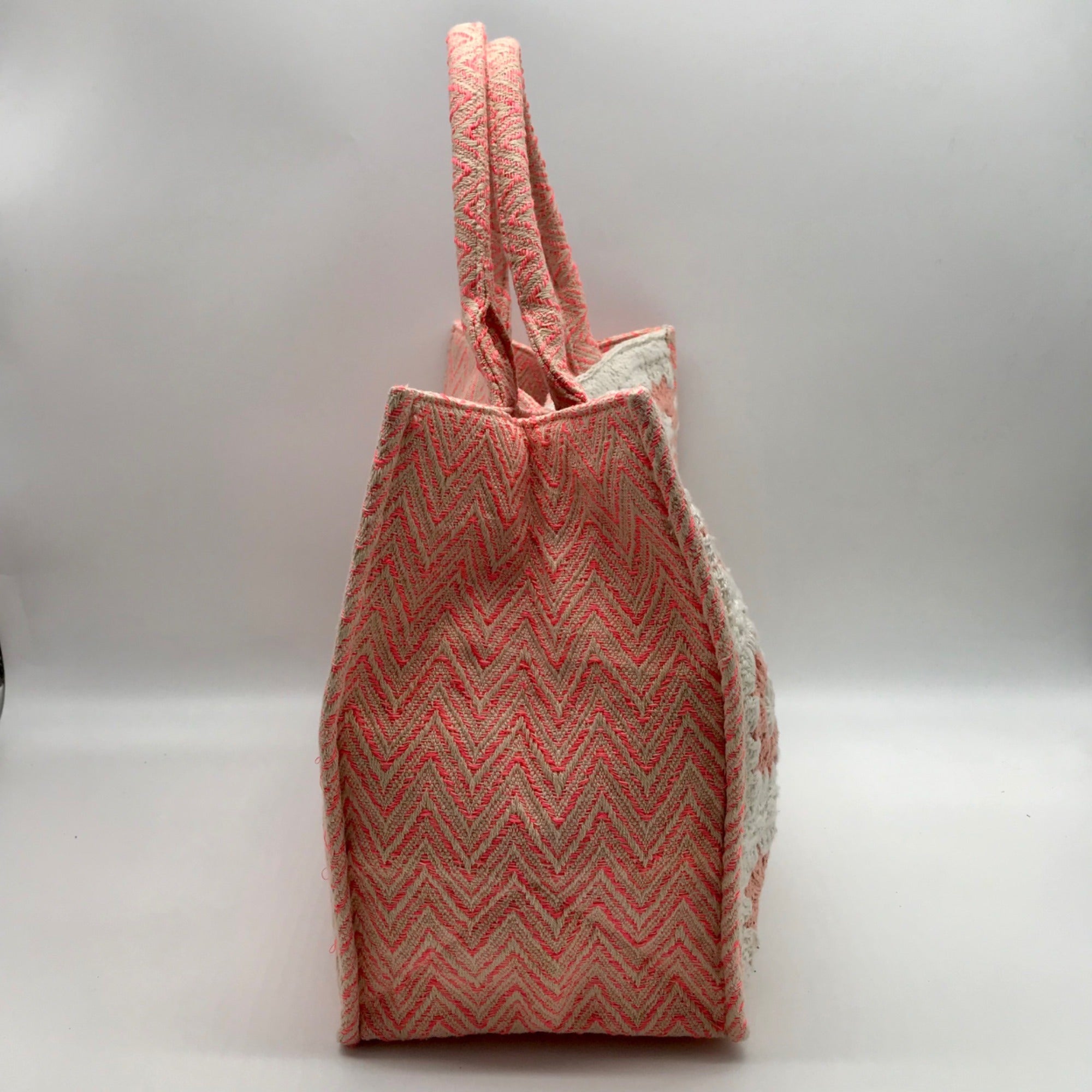 Pink Chevron Pattern Tote Bag