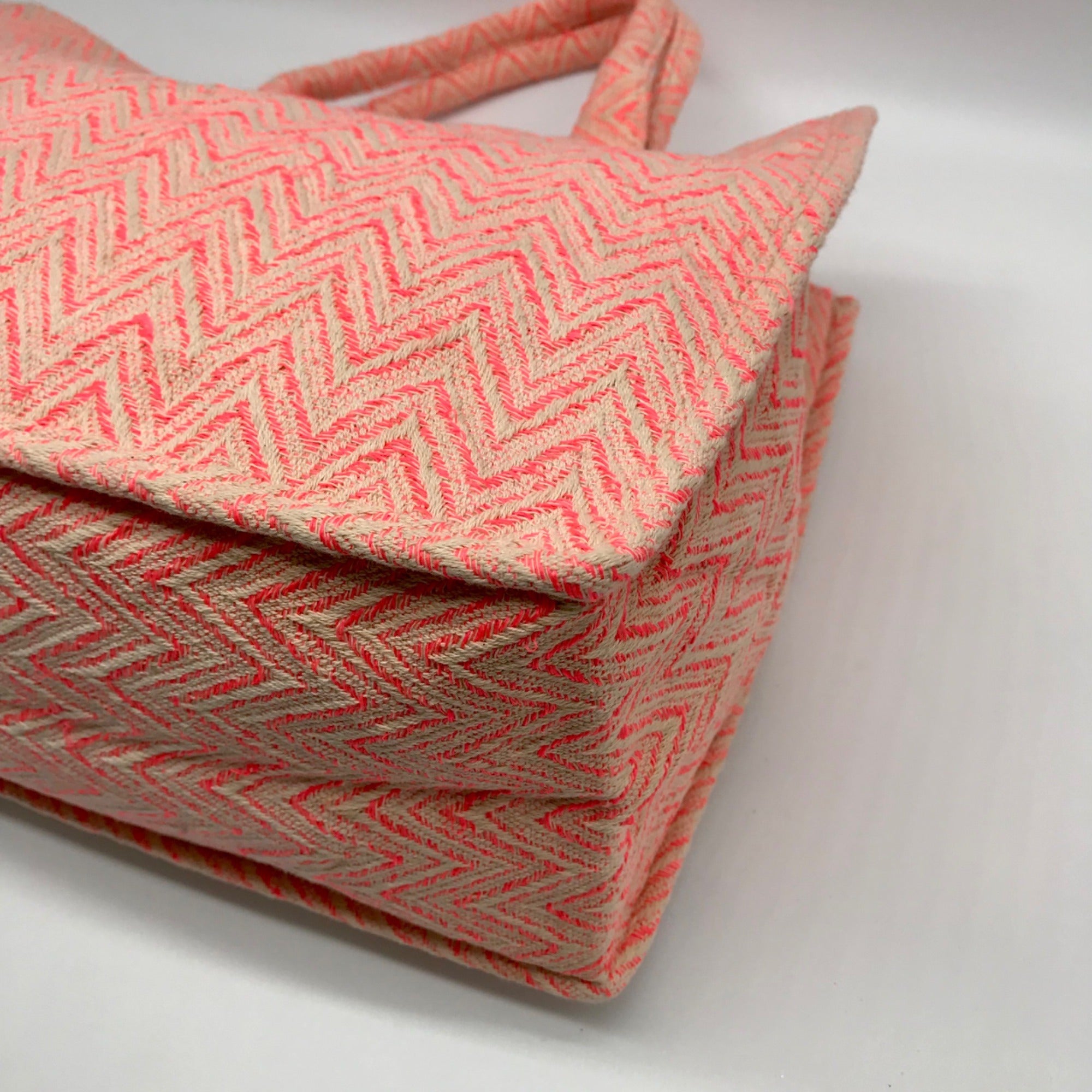 Pink Chevron Pattern Tote Bag