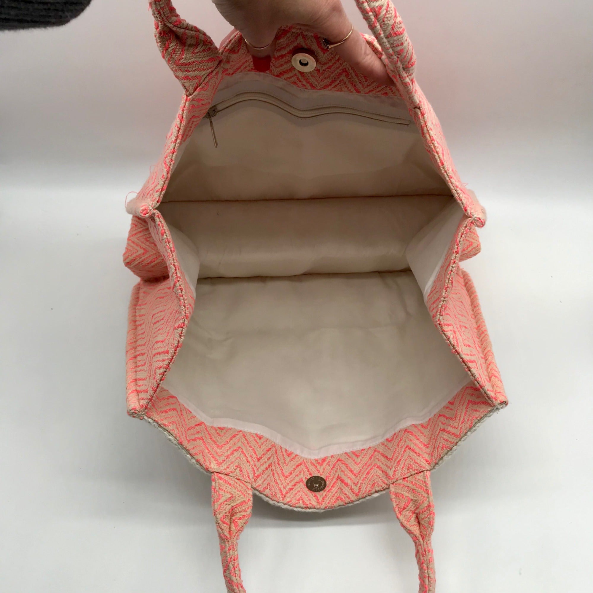 Pink Chevron Pattern Tote Bag