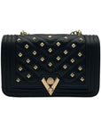 Valentino Orlandi Black Quilted Diamond Crossbody Bag