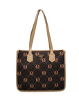 Valentino Orlandi Brown Signature Faux Leather Convertible Tote