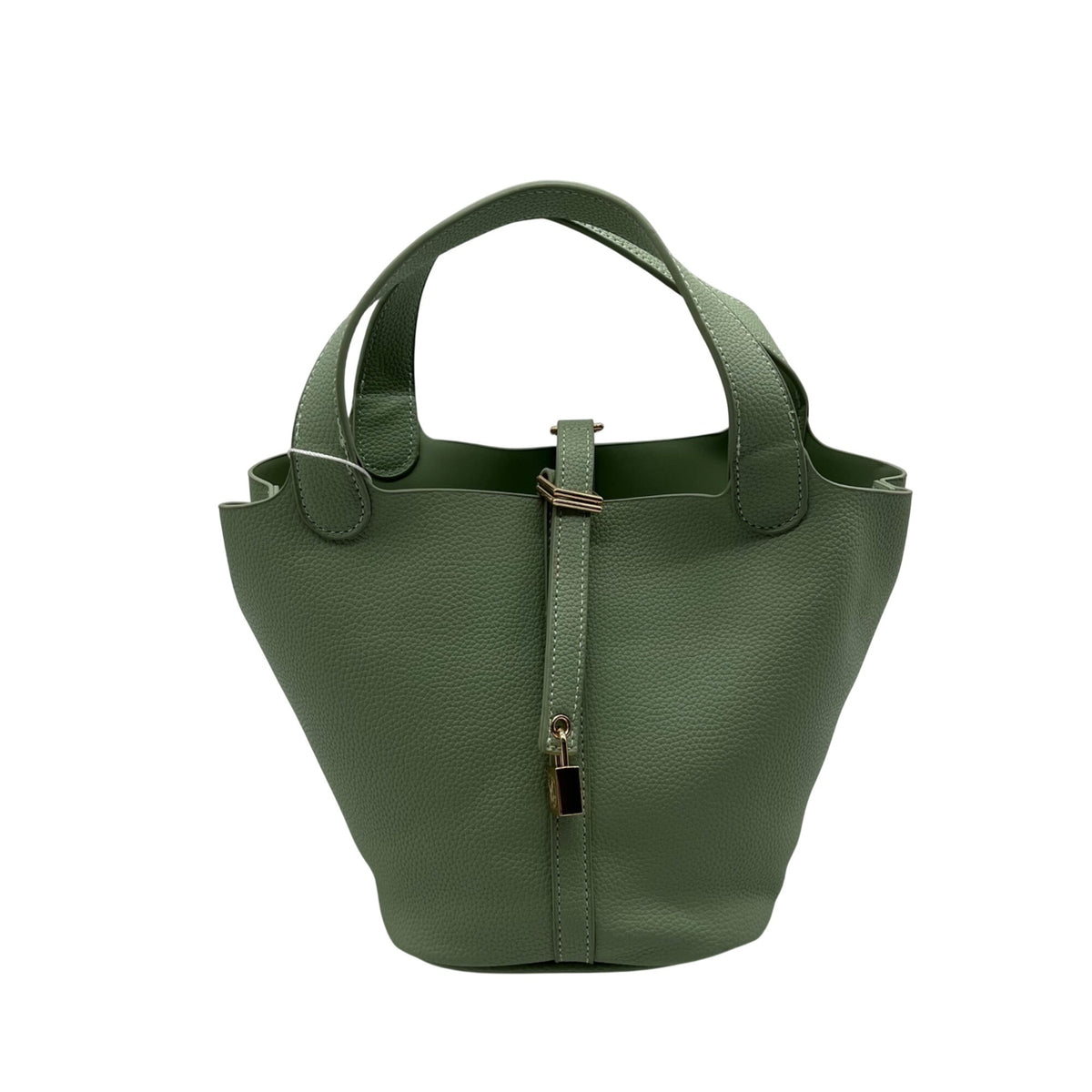 Valentino Orlandi Mint Green Pebbled Leather Bucket Bag