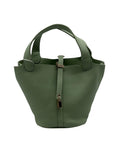 Valentino Orlandi Mint Green Pebbled Leather Bucket Bag