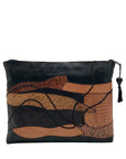 Valerie Black Patchwork Leather Clutch