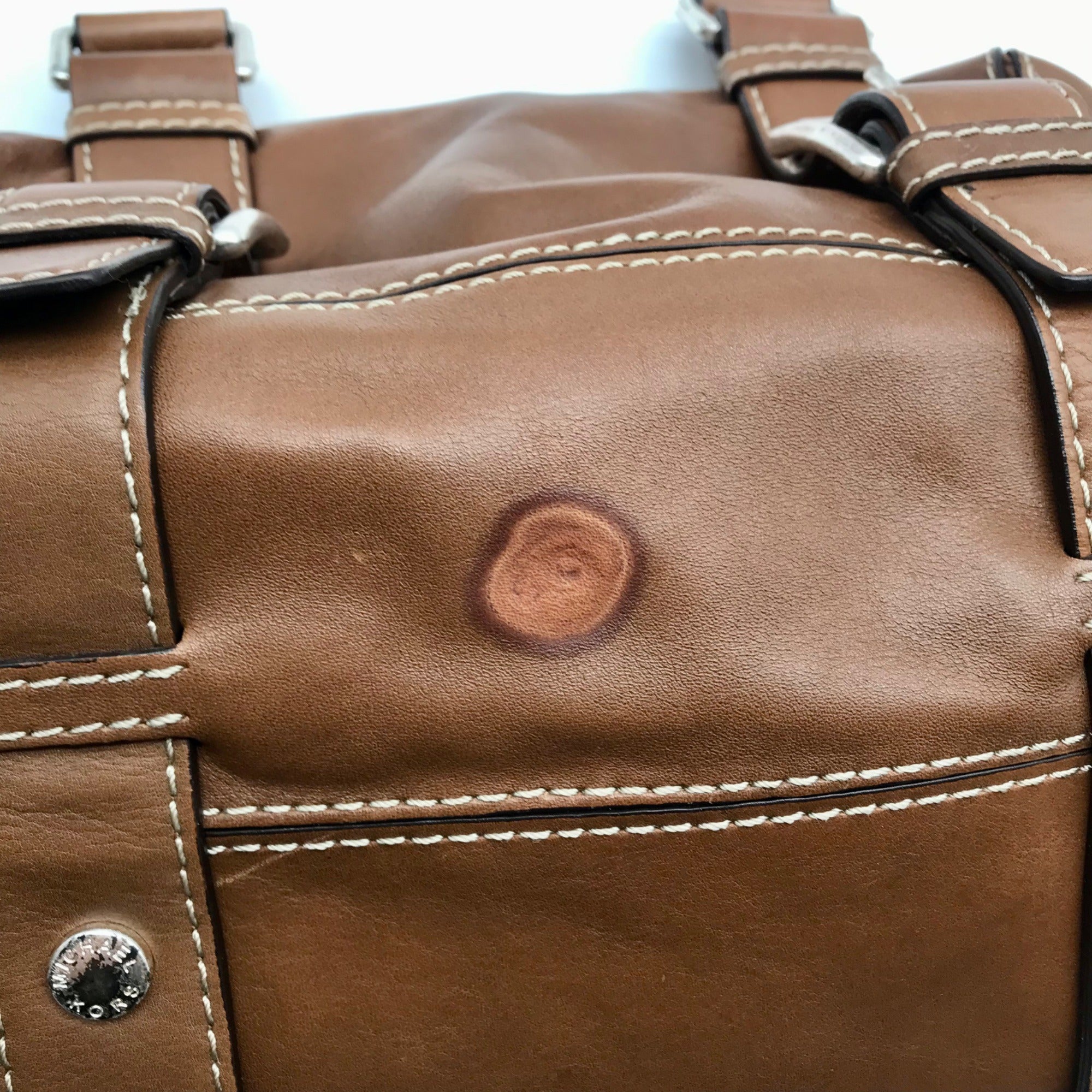 Michael Kors Brown Leather Bowler Satchel Bag