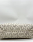 Michael Kors Vanilla And Acorn Coated Canvas Jet Set Chain Shoulder Bag