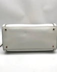 Kate Spade White Leather And Straw Reiley Dome Satchel