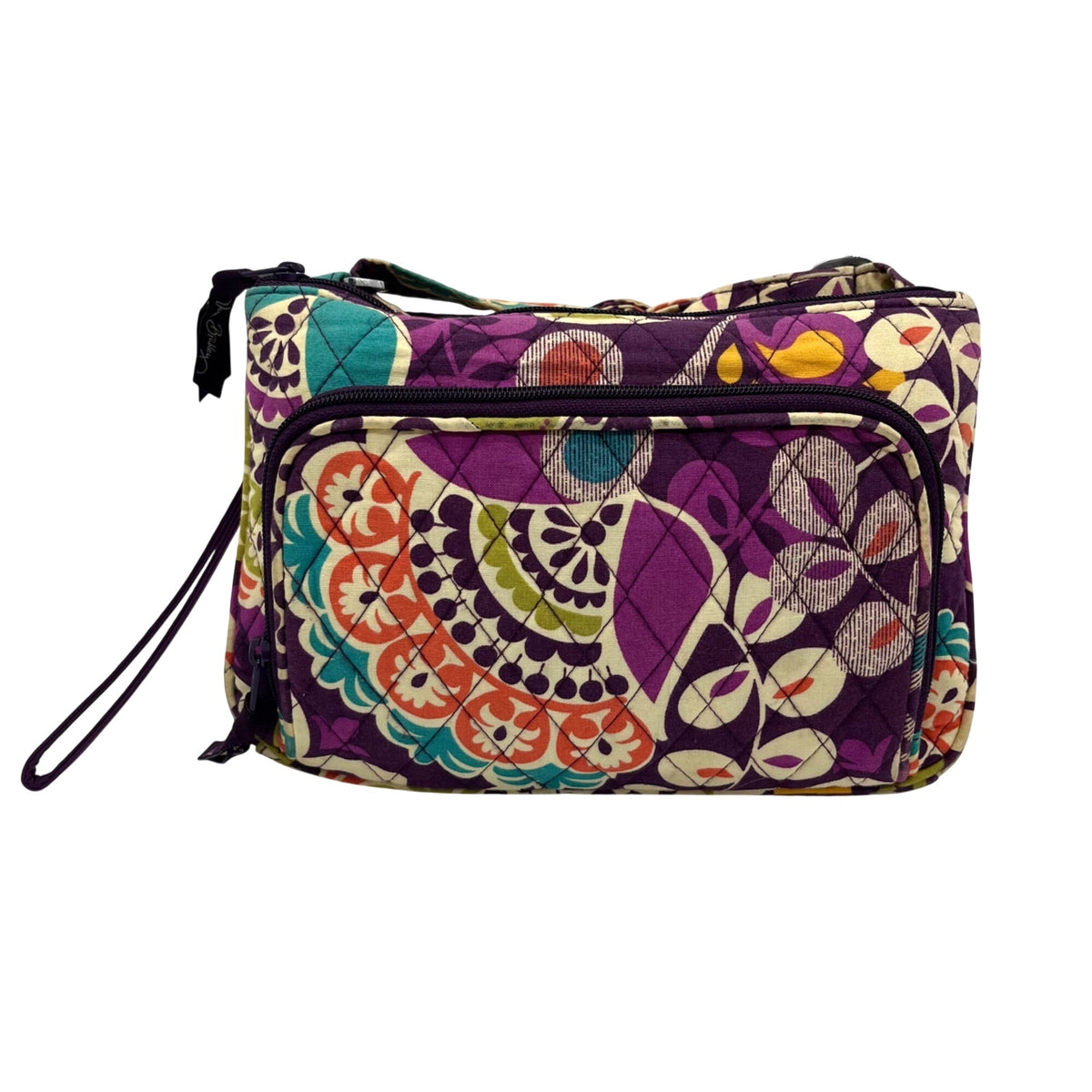 Vera Bradley Multi-Colored Plum Crazy Pattern Fabric Bag