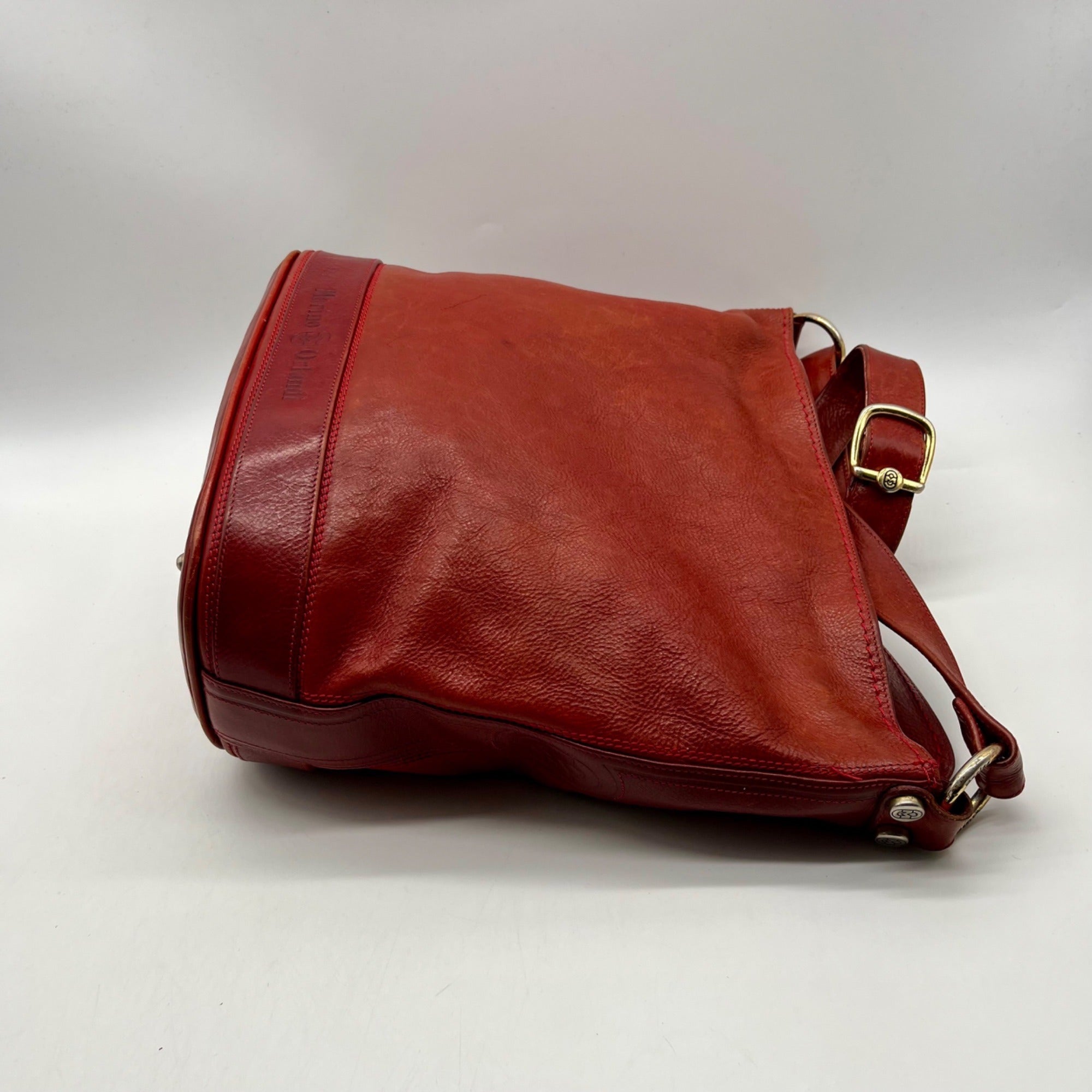 Marino Orlandi Genuine Red Leather Crossbody Bag
