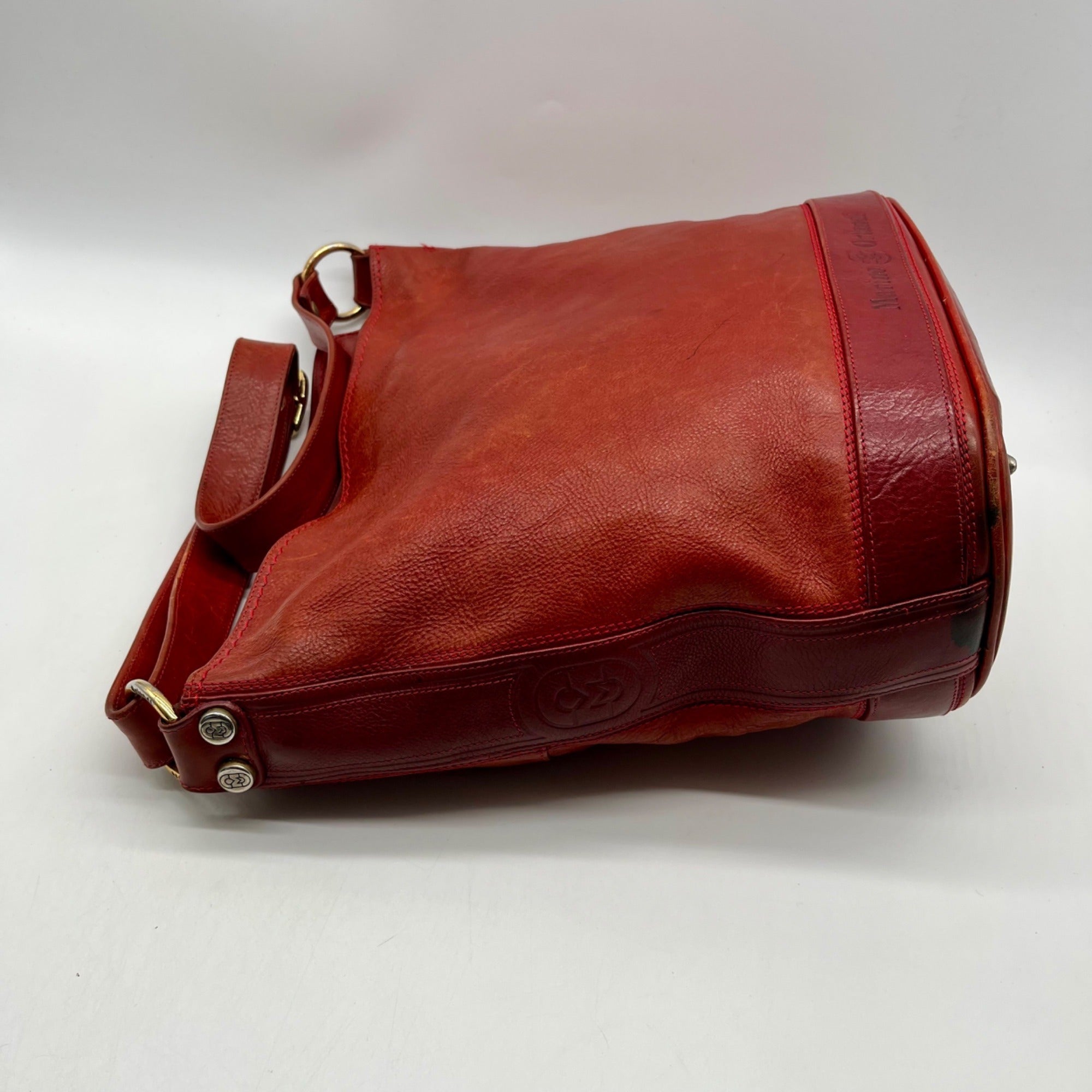Marino Orlandi Genuine Red Leather Crossbody Bag