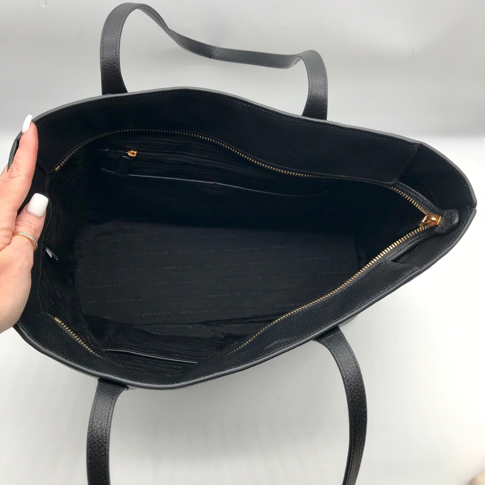 Kate Spade Black Pebbled Leather Veronica Tote Bag