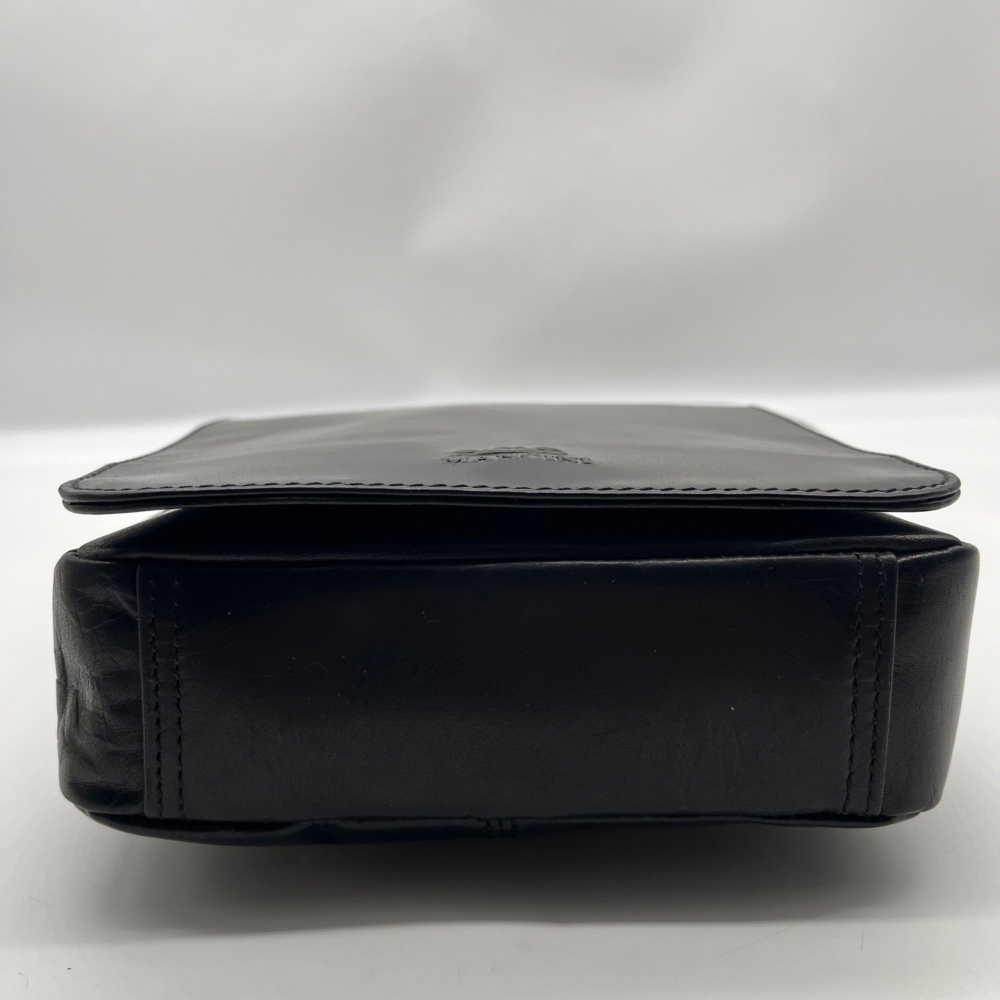 Mancini Black Leather Crossbody Bag