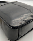 Mancini Black Leather Crossbody Bag