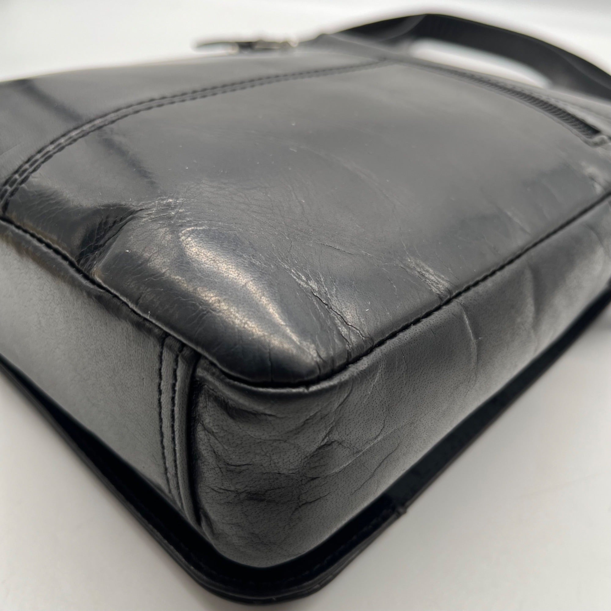Mancini Black Leather Crossbody Bag
