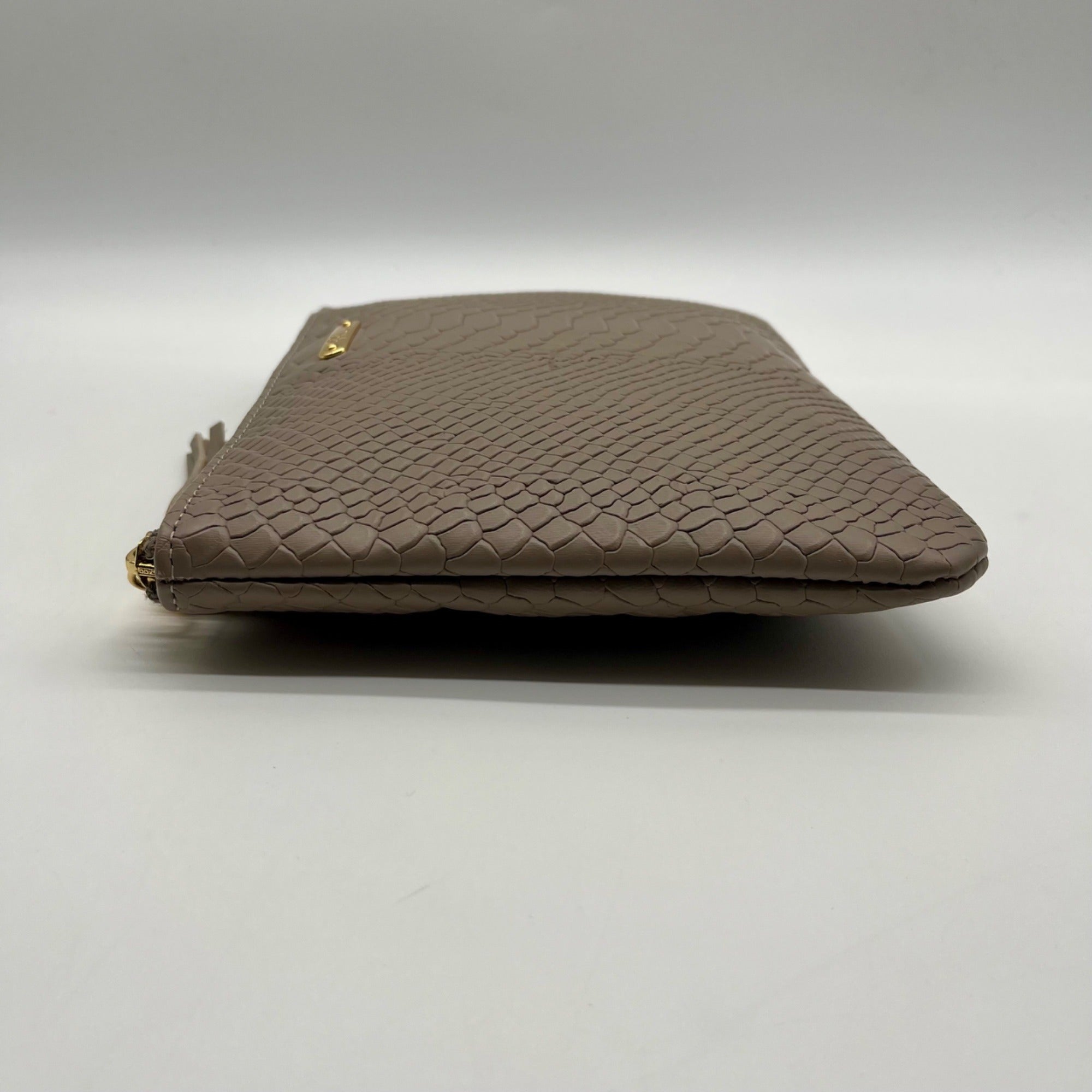 Gigi New York Grey All-In-One Python-Embossed Leather Clutch